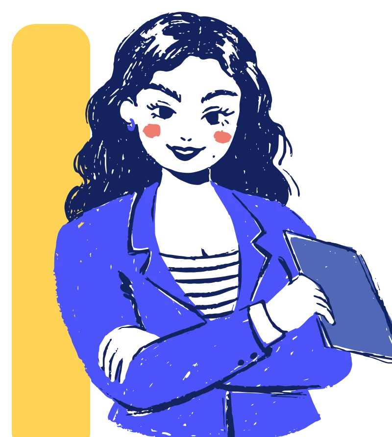 Illustration of an accountant with a laptop